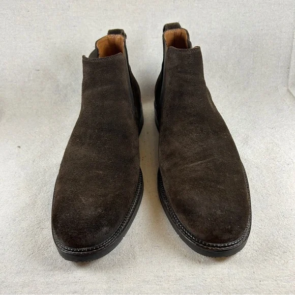Johnston & Murphy Men’s 13M Dark Brown 'Hartley' Suede Chelsea Boots - Picture 5 of 12